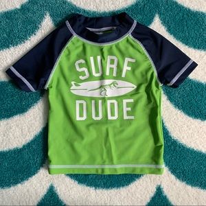 Carter’s “Surf Dude” Rashguard (Navy/Lime Green) Size 12 mo.